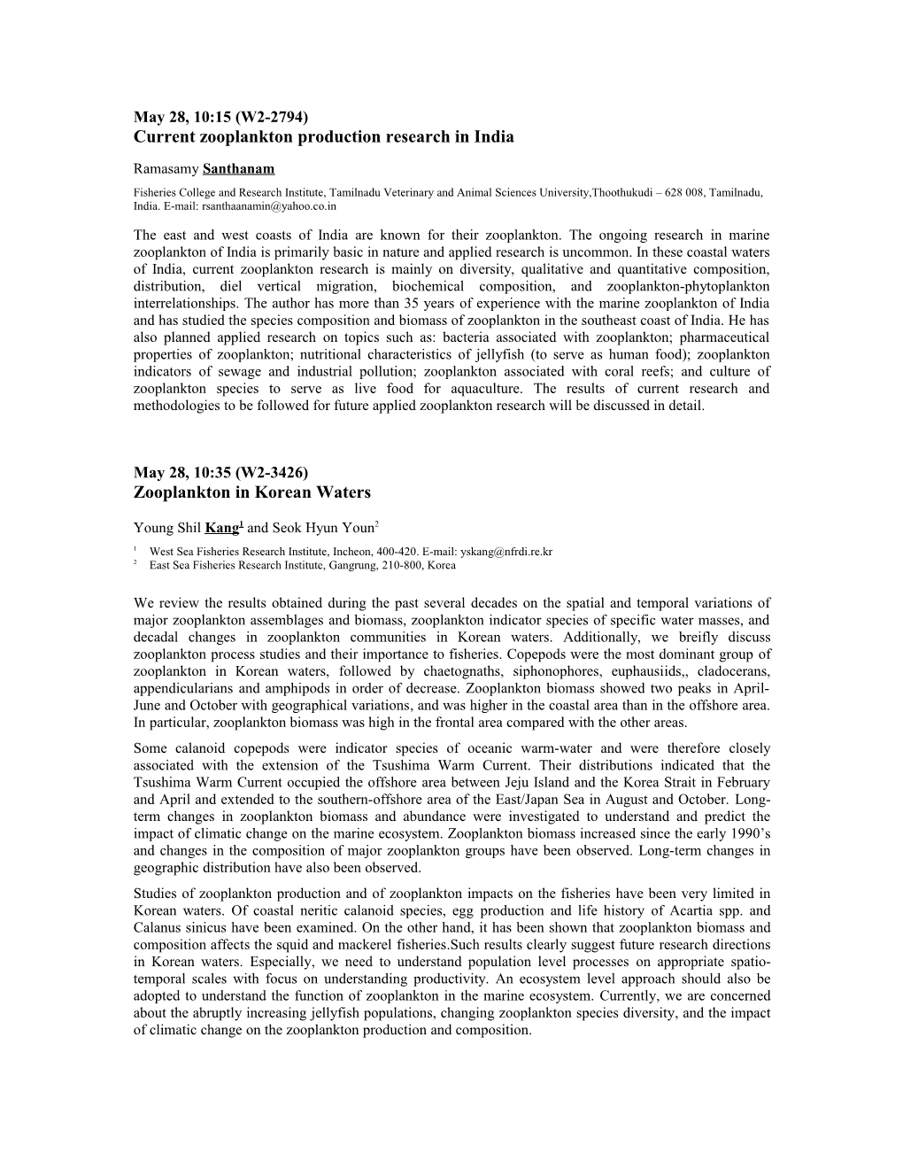 Current Zooplankton Production Research in India