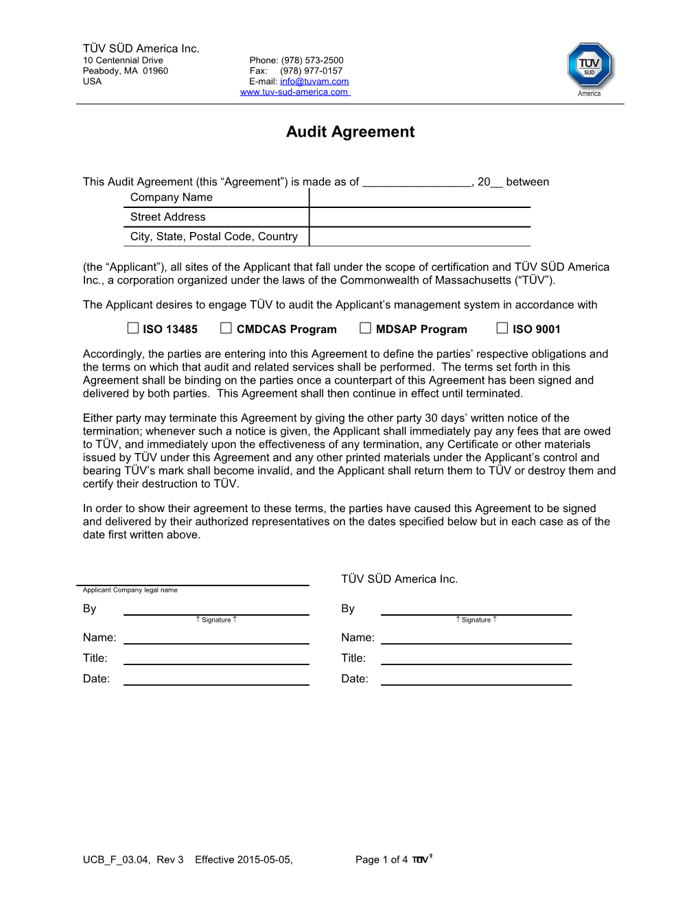MHS Audit Agreement