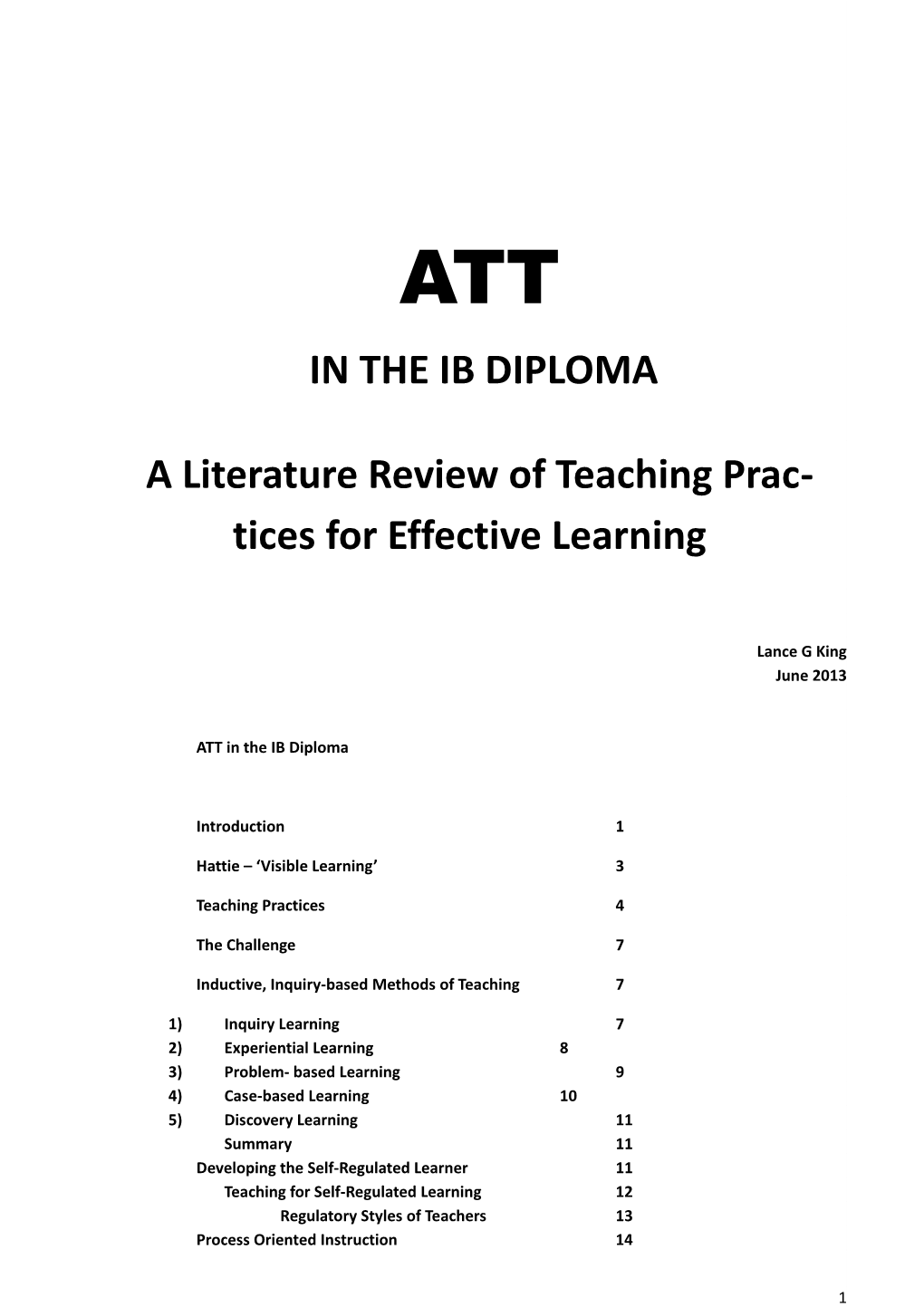 A Literature Review of Teaching Practices for Effective Learning