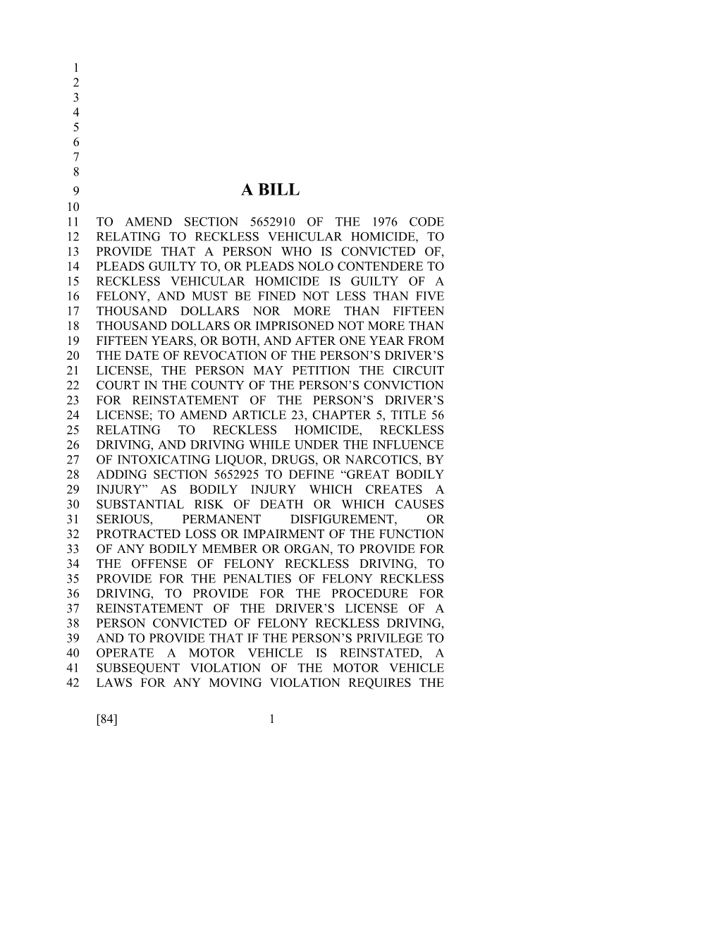 2015-2016 Bill 84 Text of Previous Version (Feb. 5, 2015) - South Carolina Legislature Online