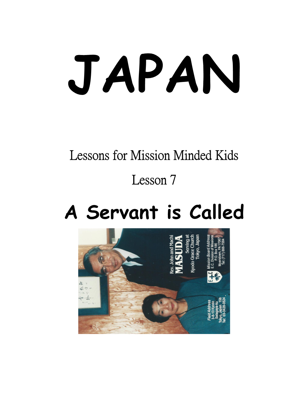 Lessons for Mission Minded Kids s1