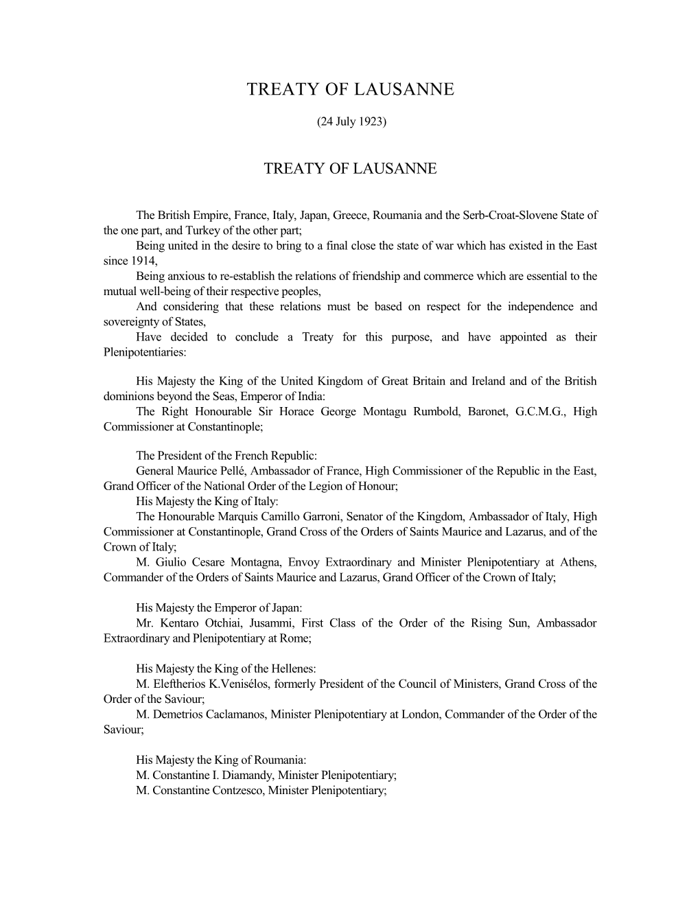 Treaty of Lausanne