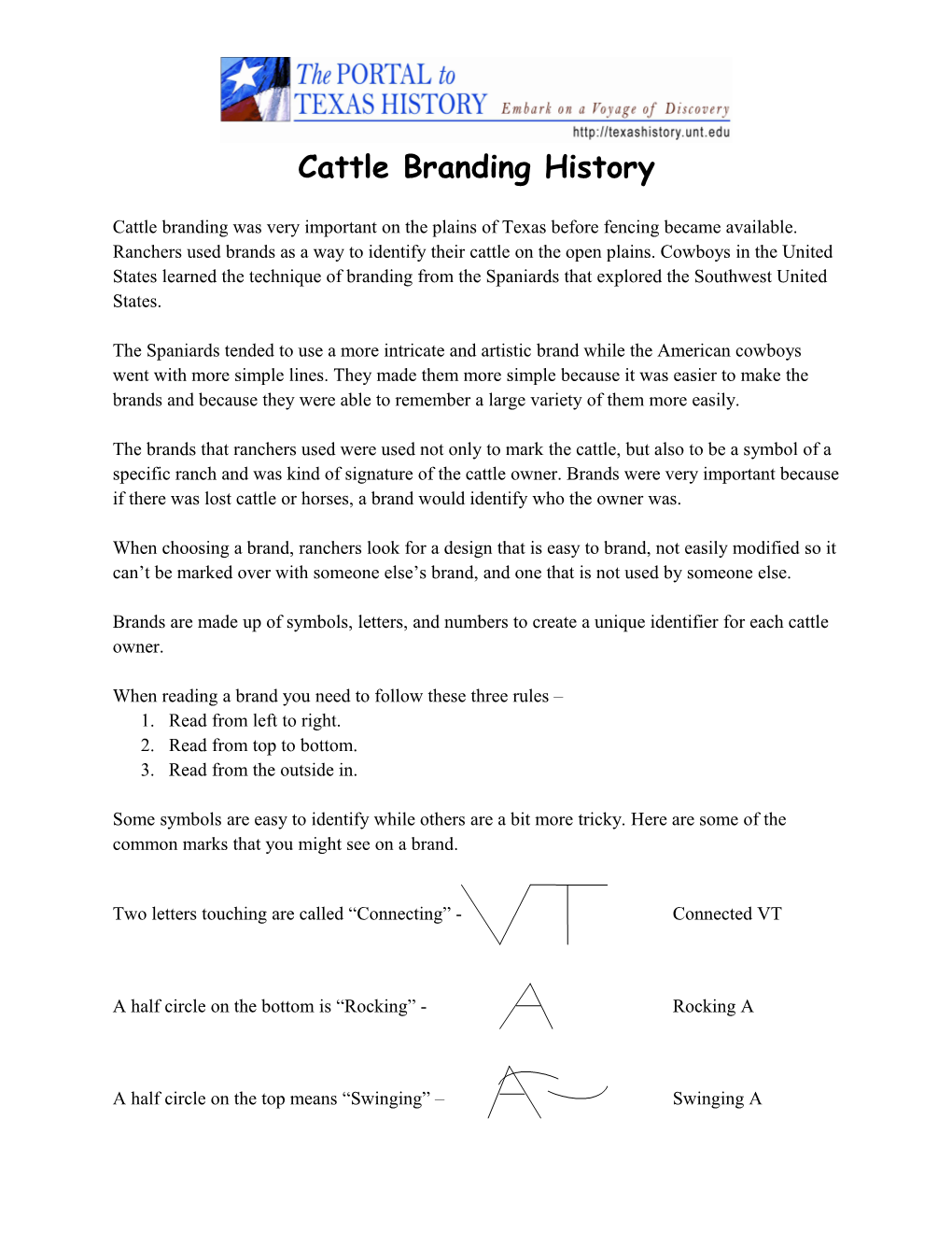 Cattle Branding History
