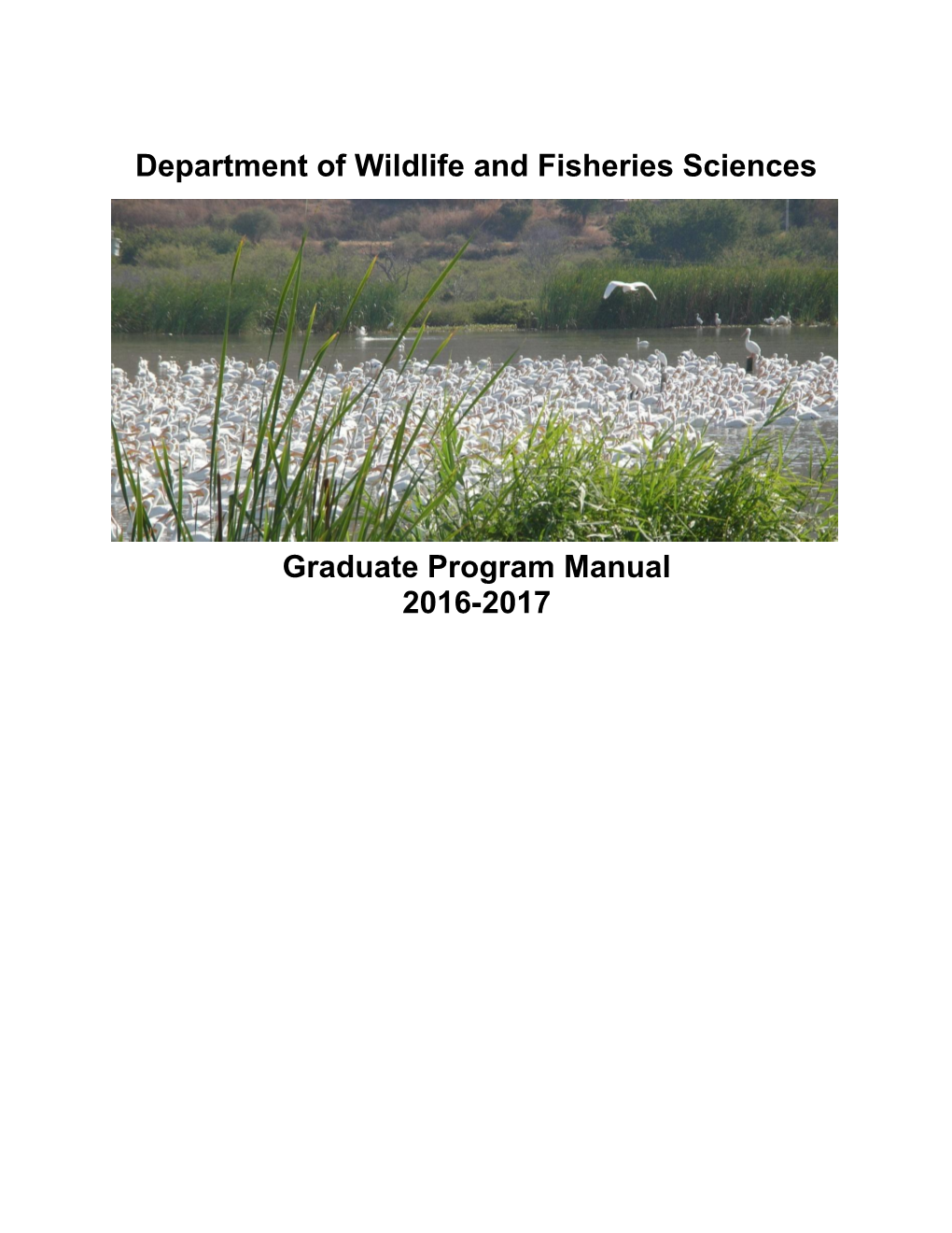 Department of Wildlife and Fisheries Sciences