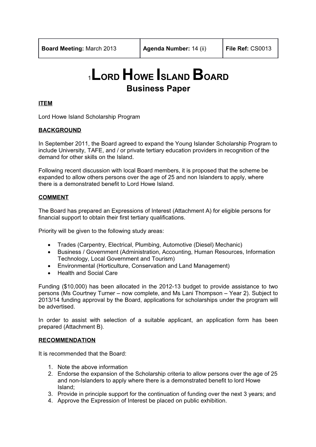 Lord Howe Island Board s6