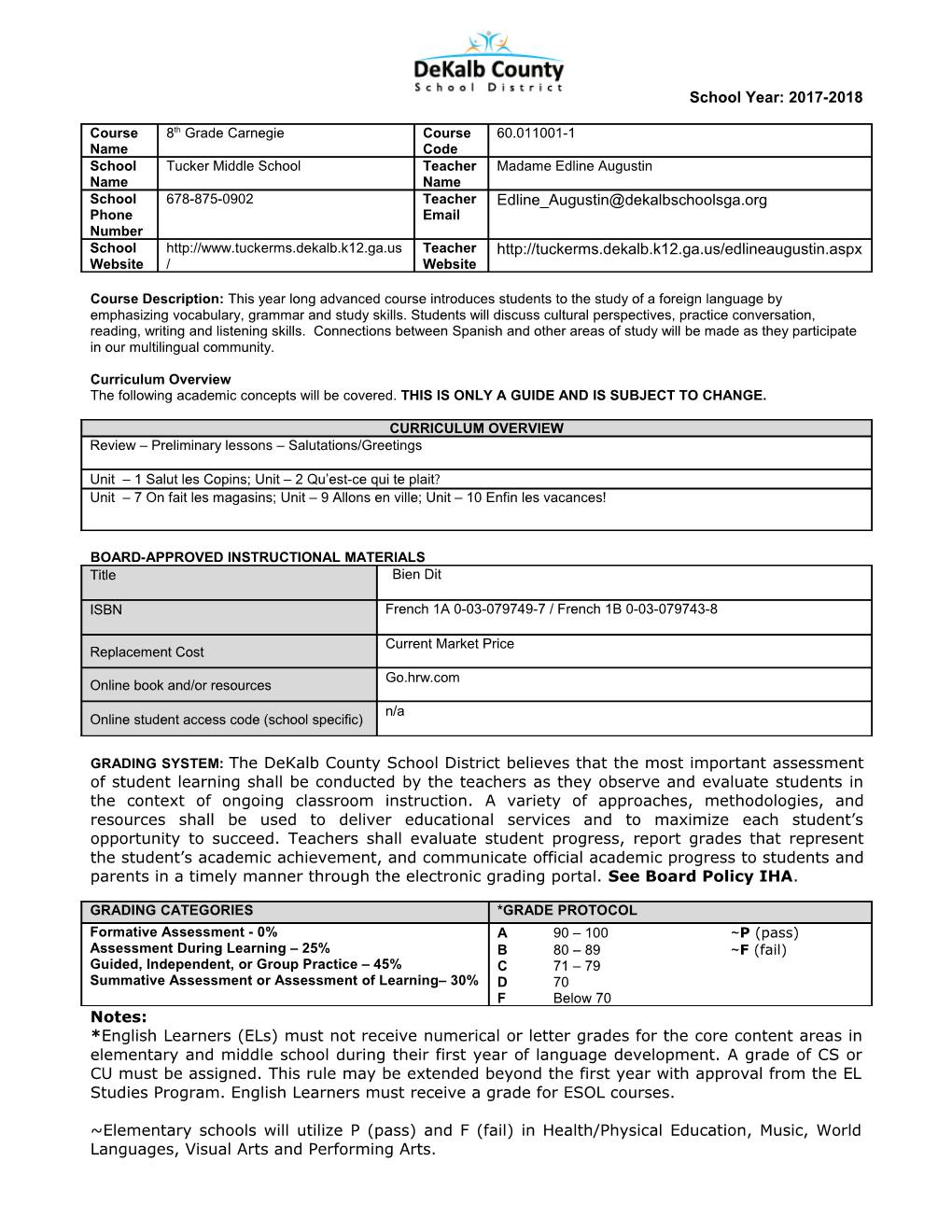 Sixth Grade Mathematics Syllabus s6