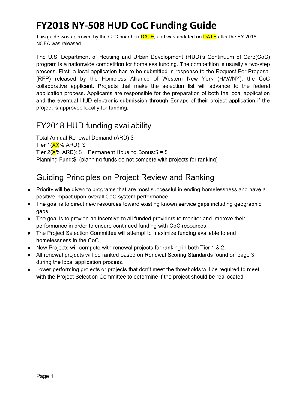 FY2018 NY-508 HUD Coc Funding Guide