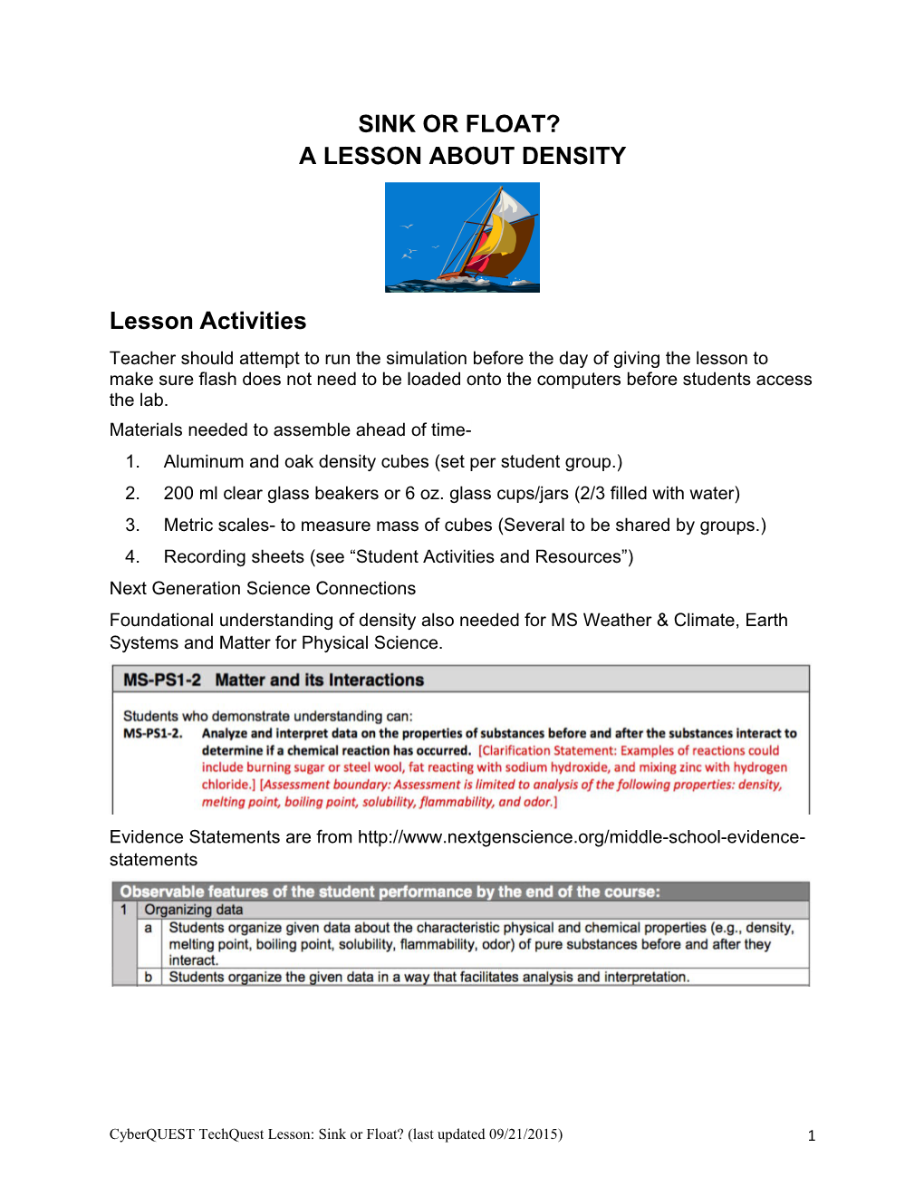 A Lesson About Density