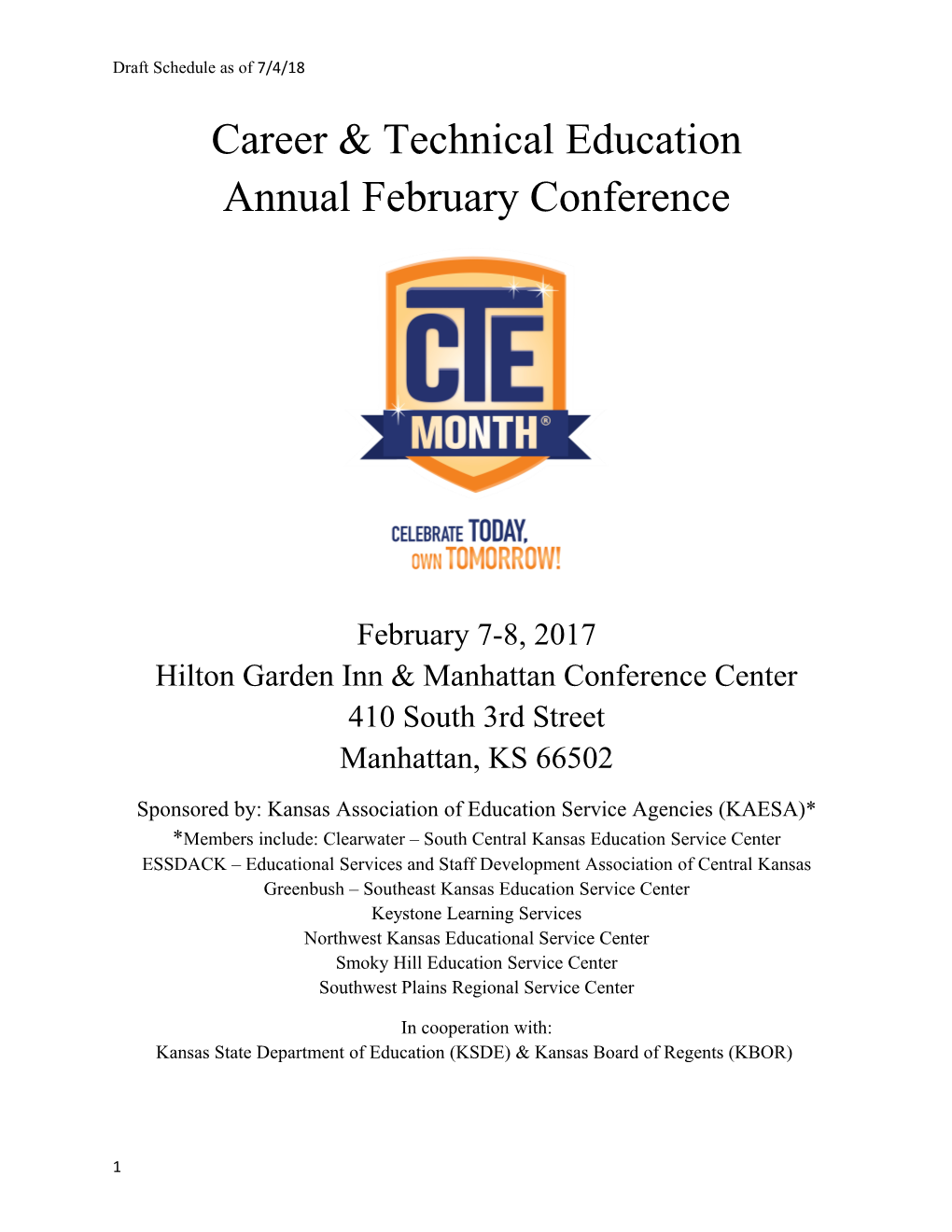 Career & Technical Education Annual February Conference s2