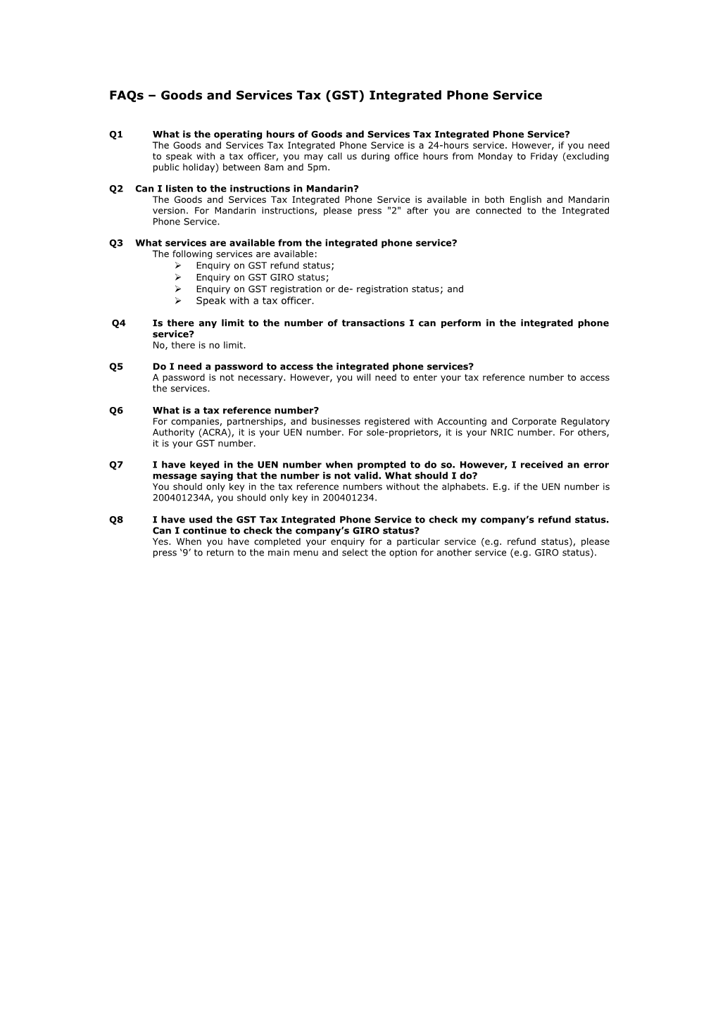 Faqs - GST Integrated Phone Service