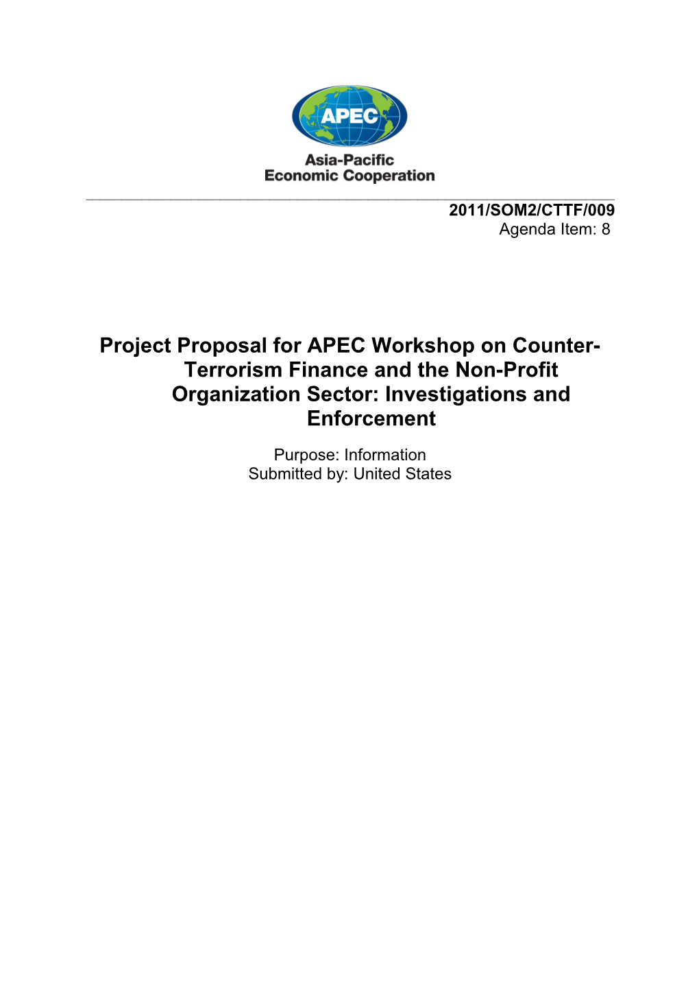 Project Proposal for APEC Workshop On