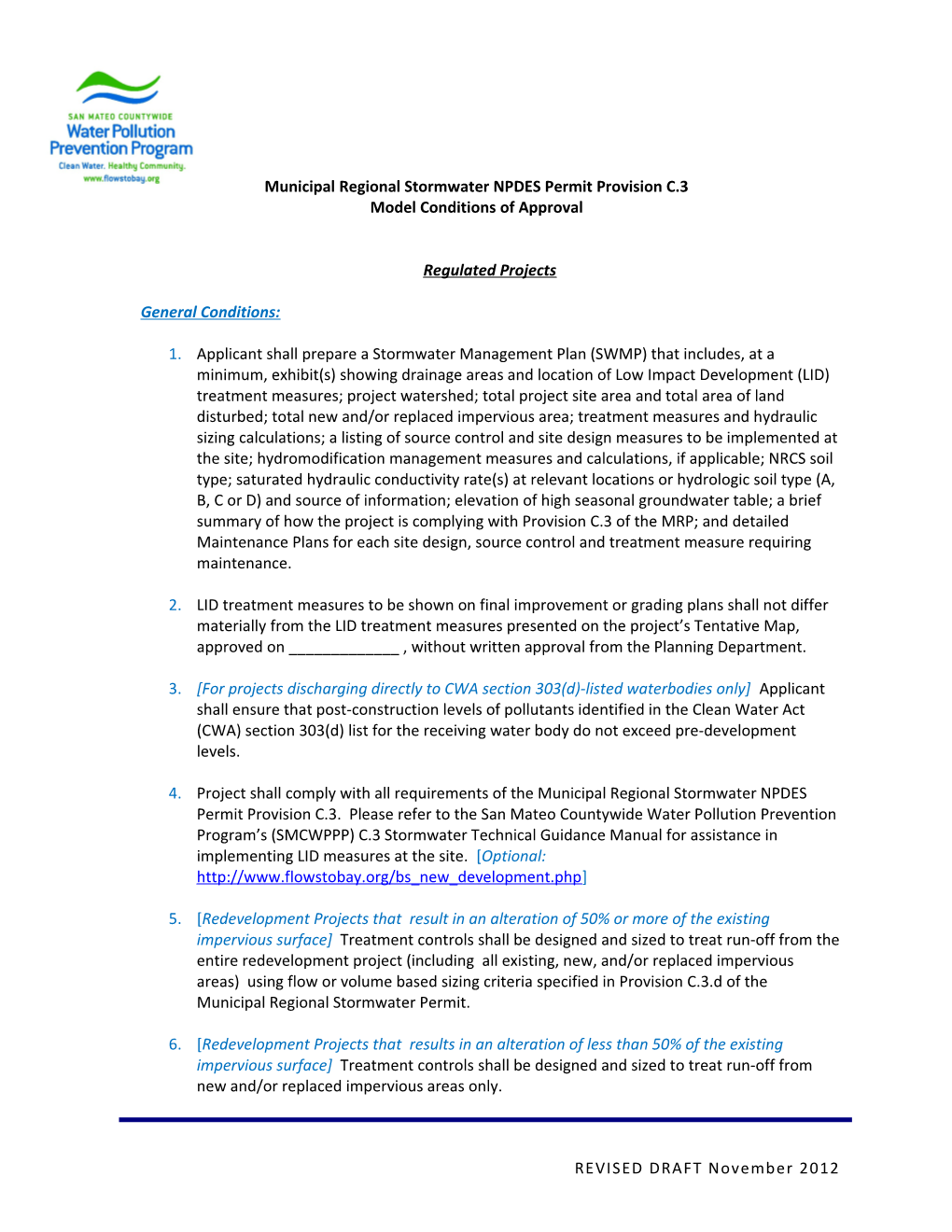 Municipal Regional Stormwater NPDES Permit Provision C.3
