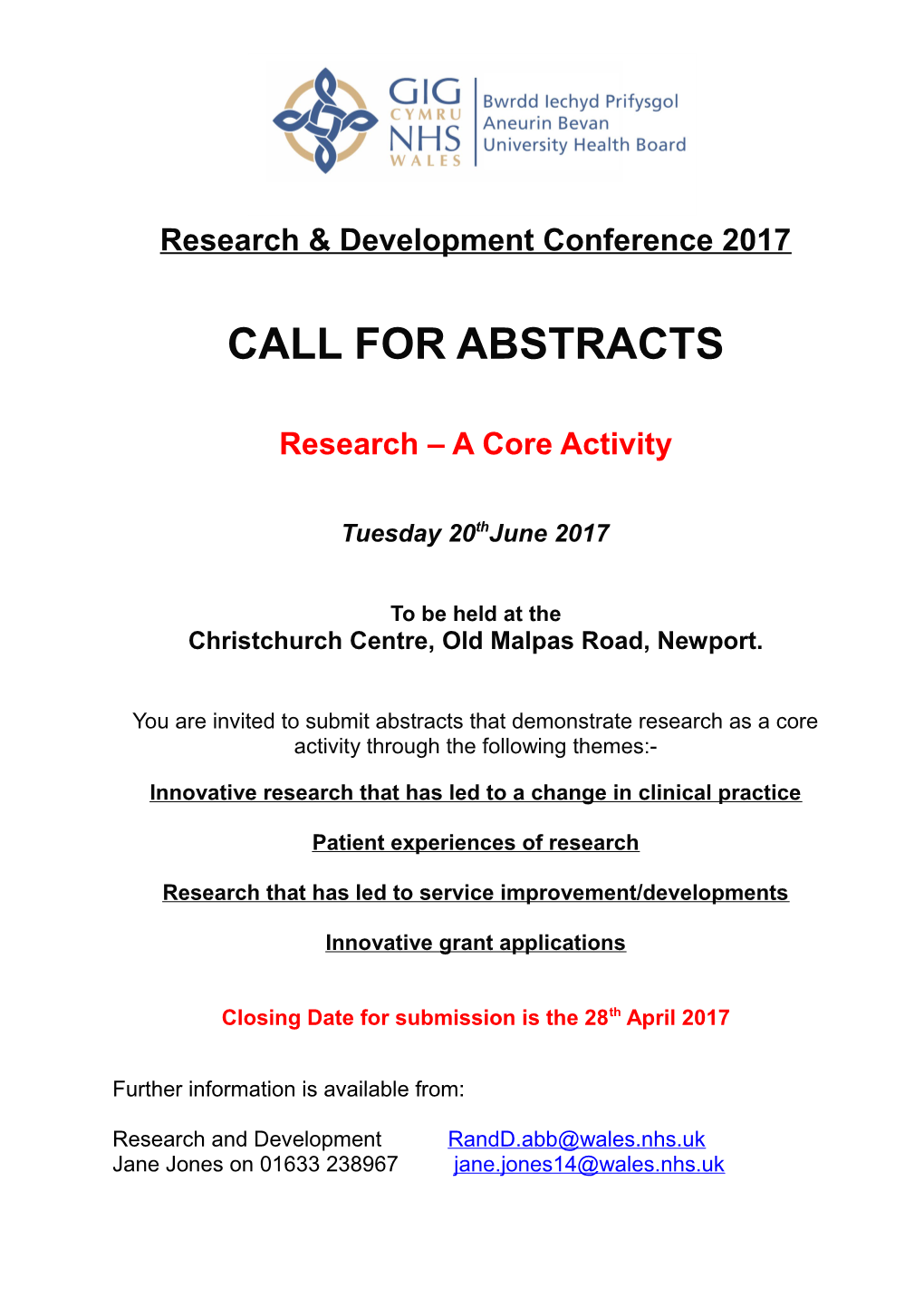 Research & Development Conference 2017