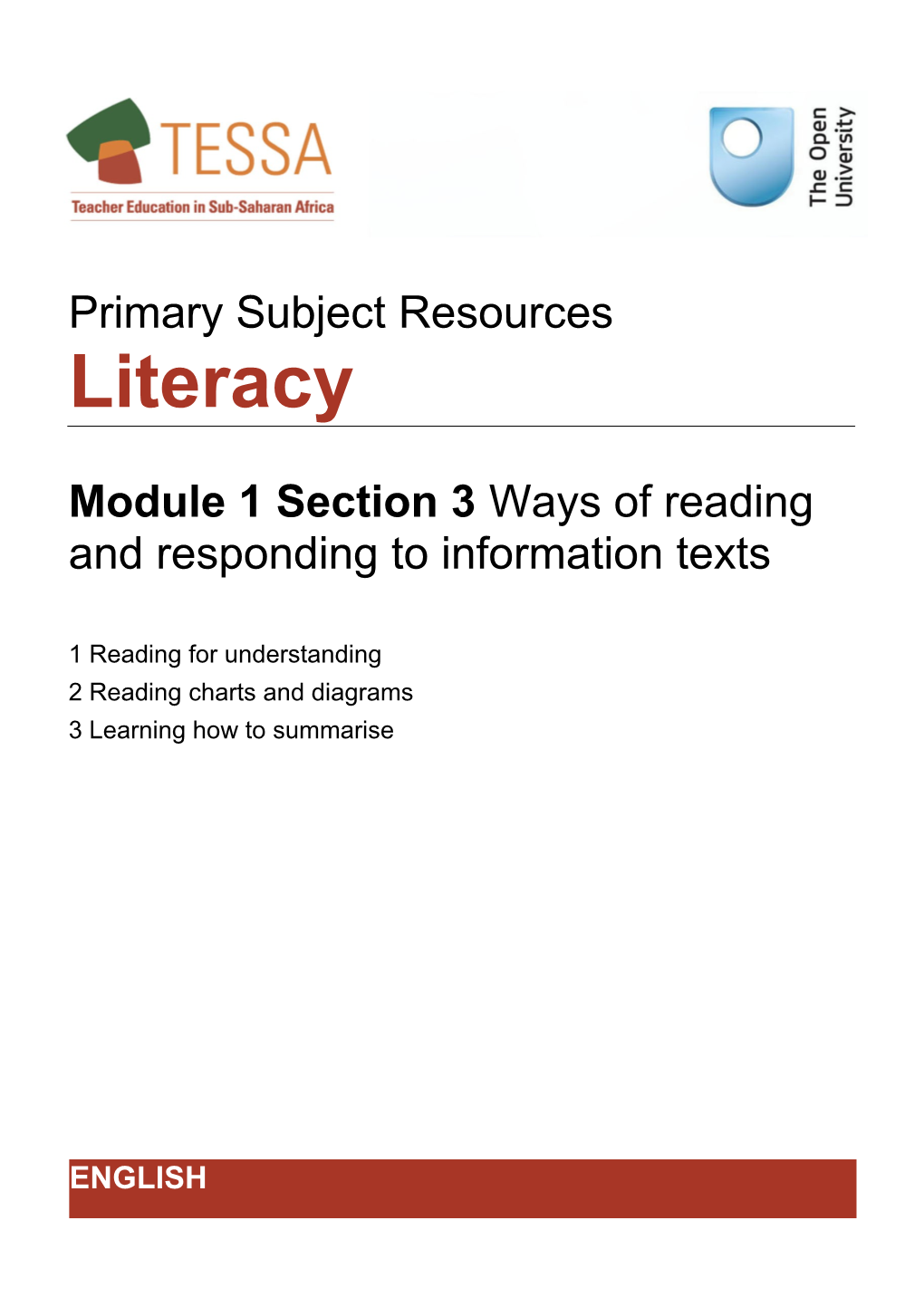 Section 3: Ways of Reading and Responding to Information Texts
