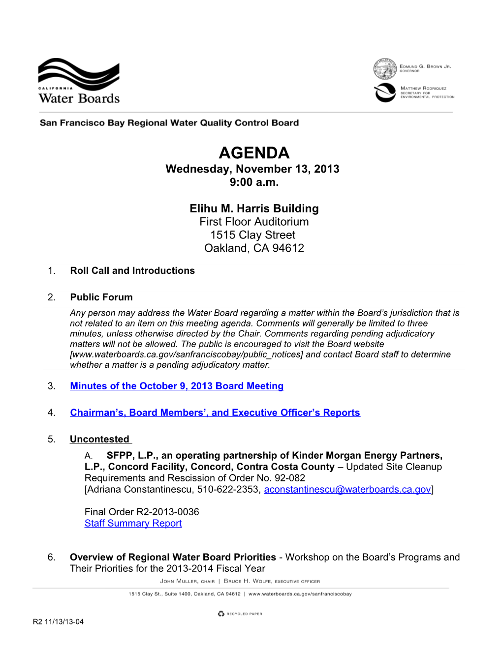 Water Board Meeting Agenda Page 2 s3