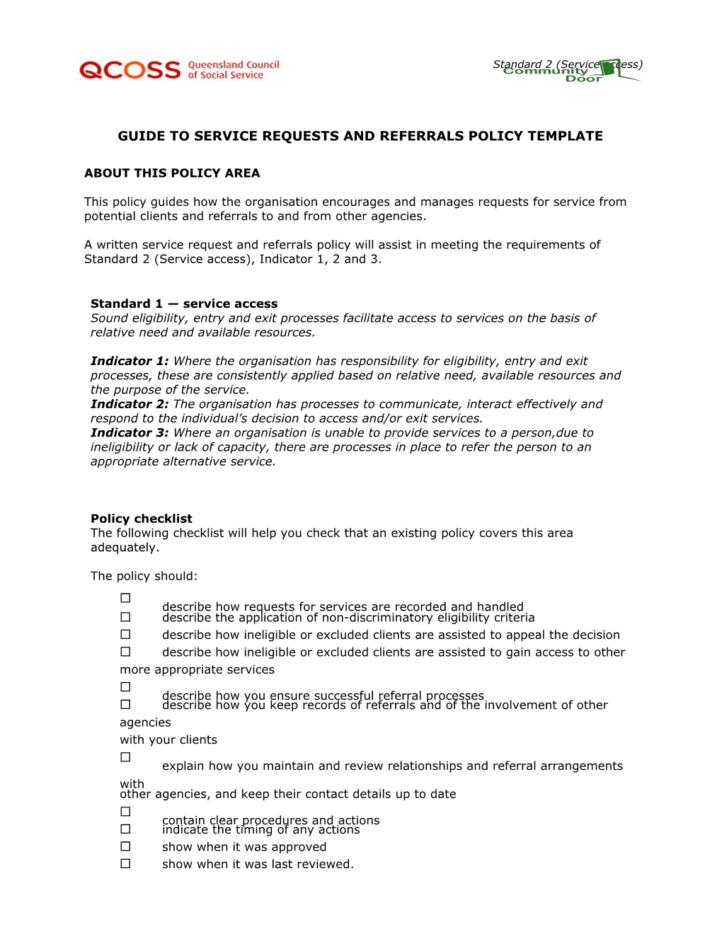 Guide To: XXX POLICY TEMPLATE