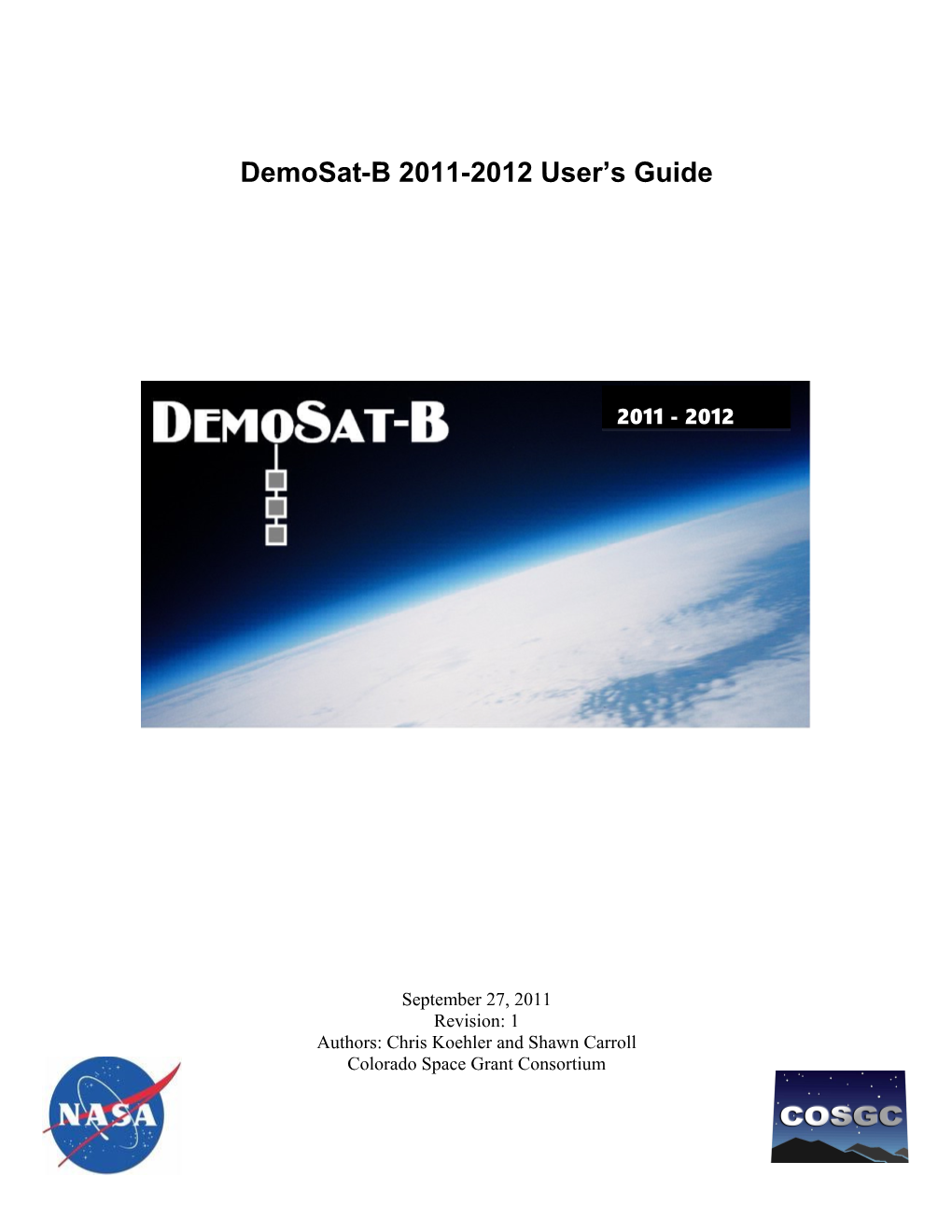 Demosat-B User S Guidecolorado Space Grant Consortium