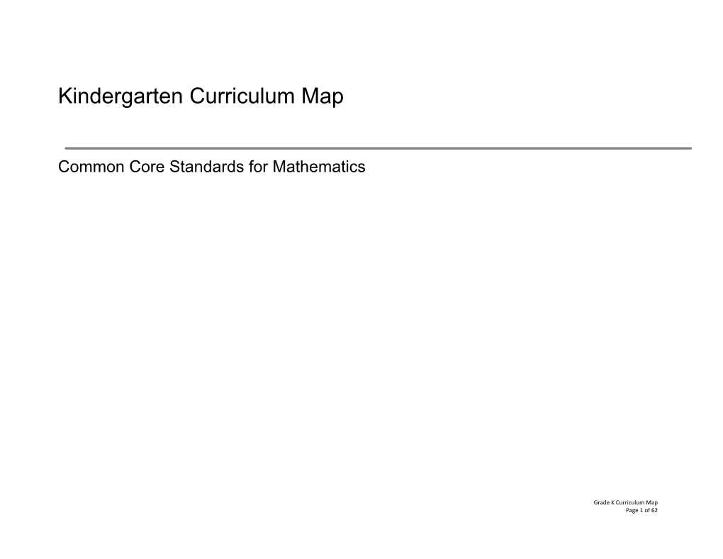 Kindergarten Common Core State Standards for Mathematics