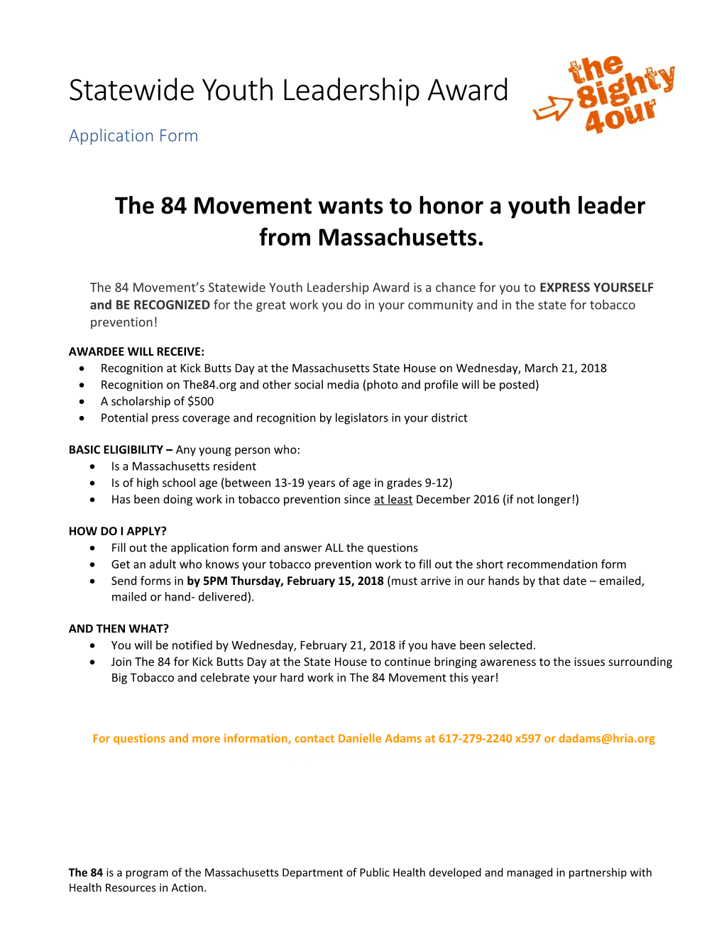 The 84 Movement Wants to Honor a Youth Leader from Massachusetts