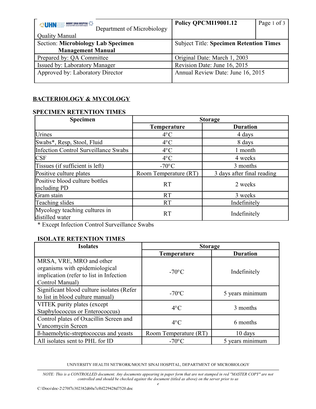 Bacteriology & Mycology