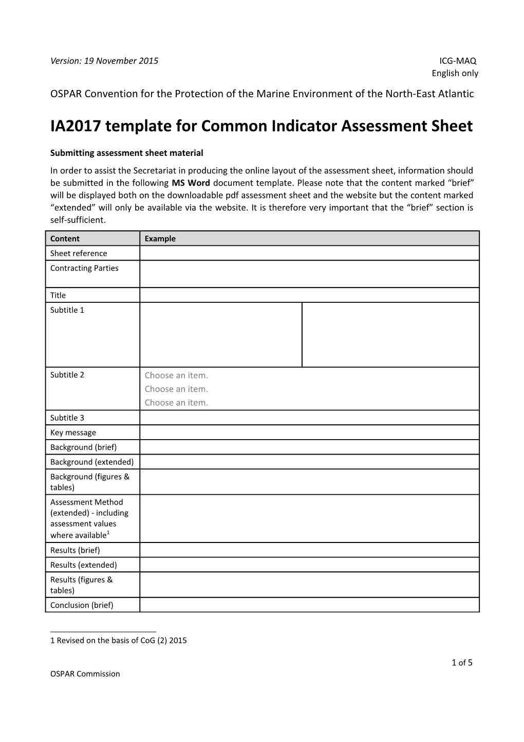 IA2017 Template for Common Indicator Assessment Sheet