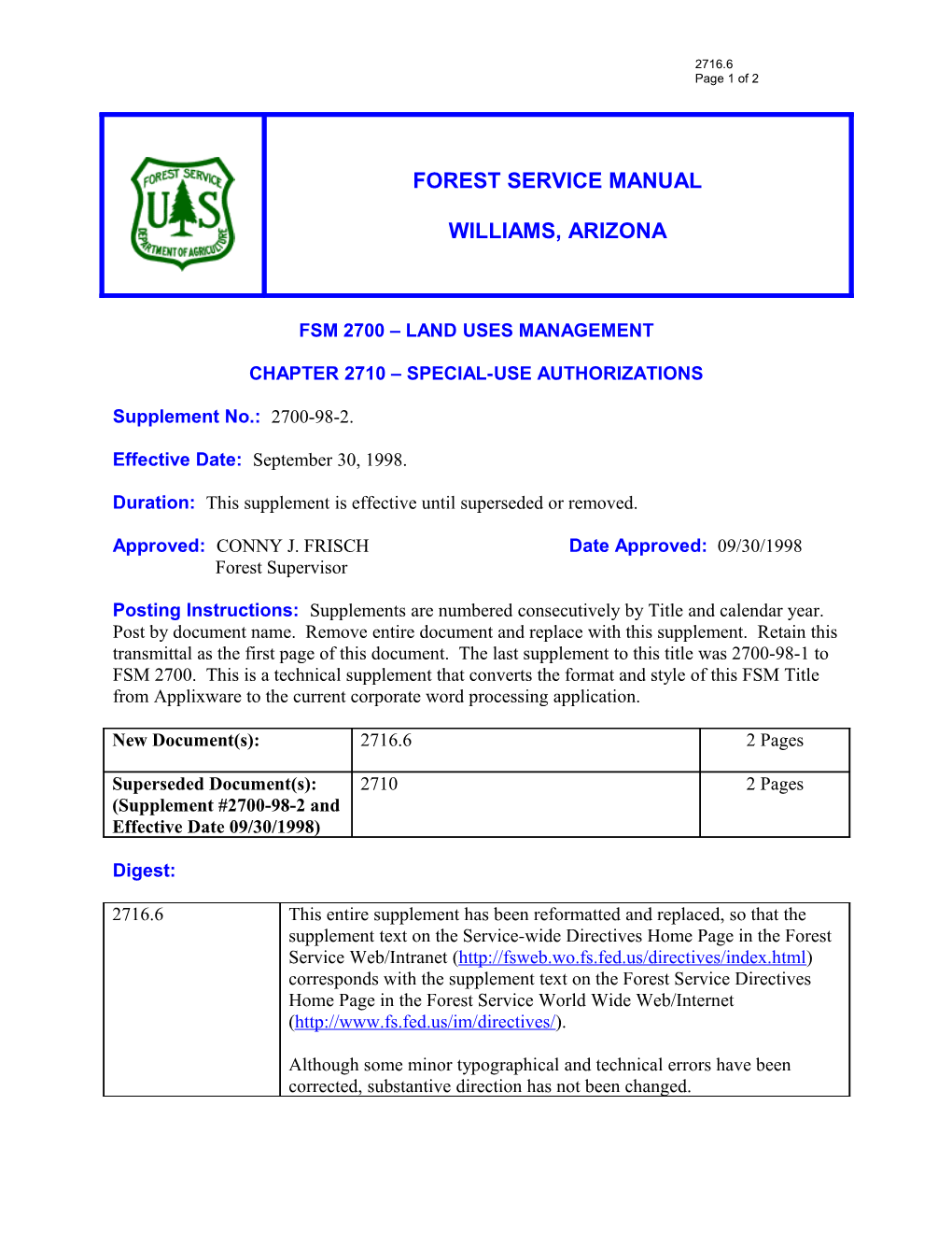 Fsm 2700 Land Uses Management