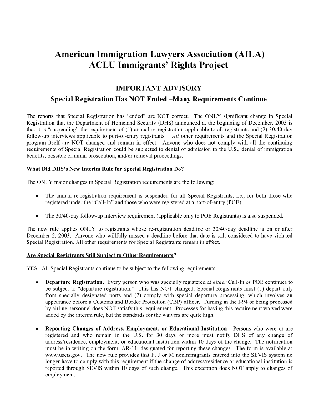 American Immigration Lawyers Association (AILA)