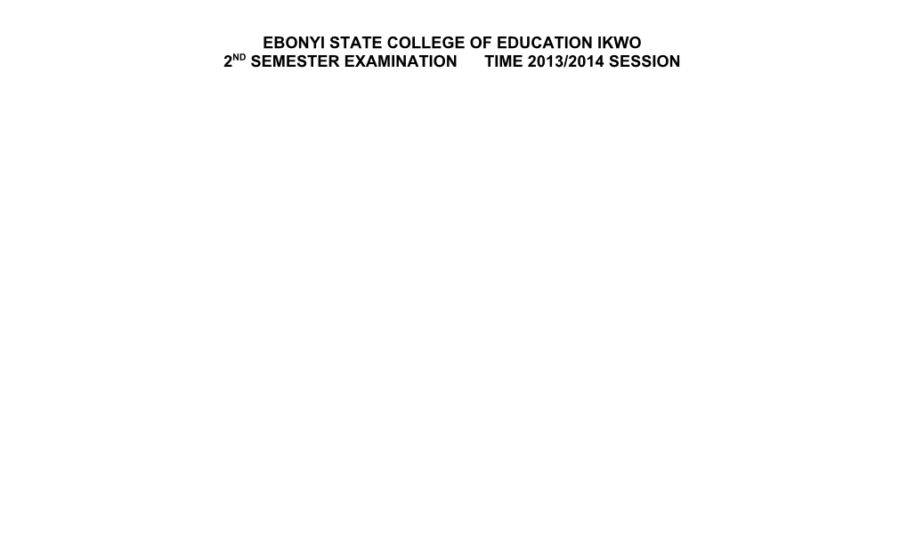 Ebonyi State College of Education Ikwo