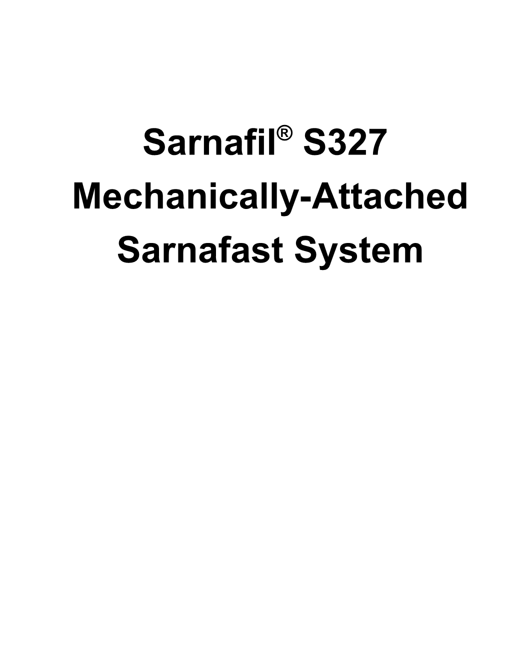 Sarnafil Sarnafast Guide Specification