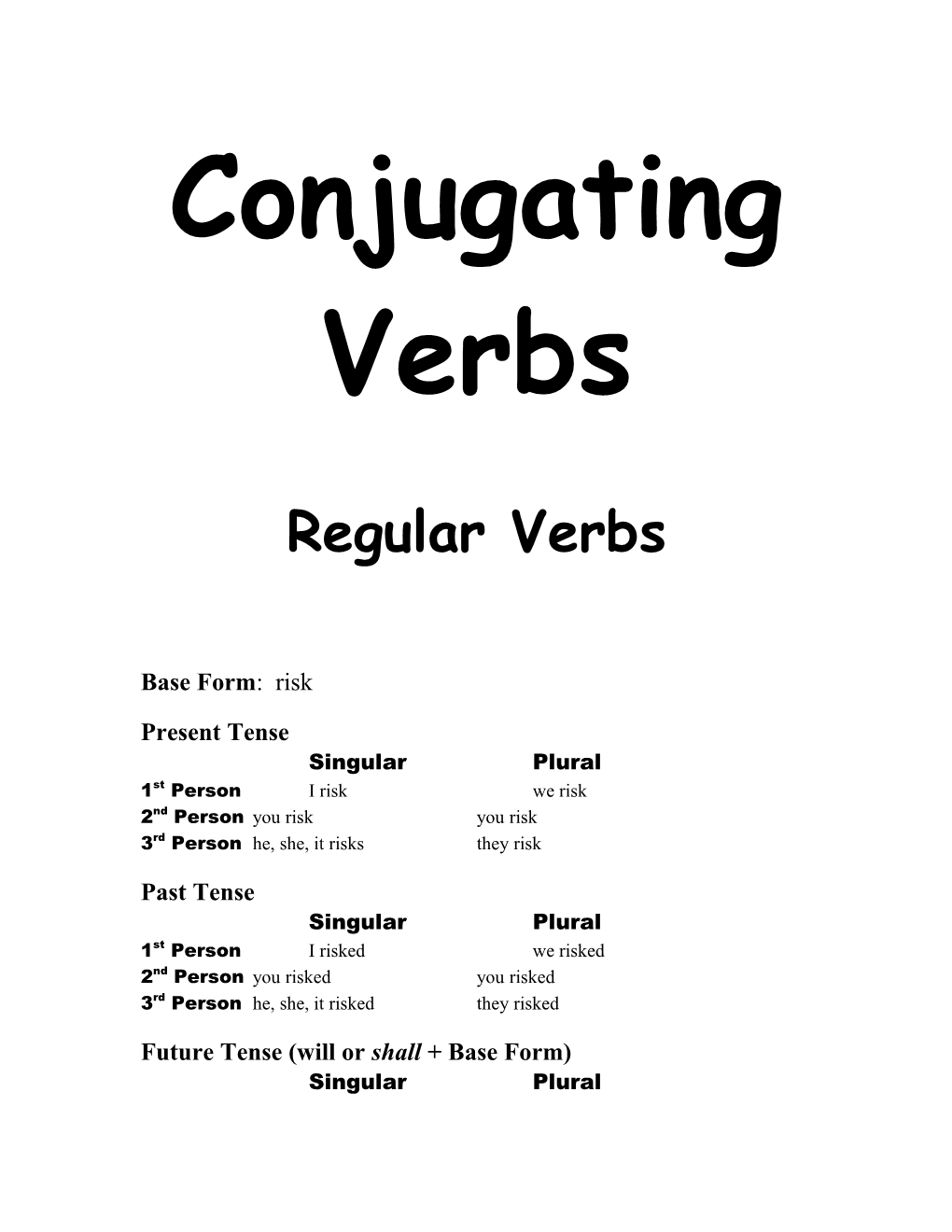 Conjugating Verbs