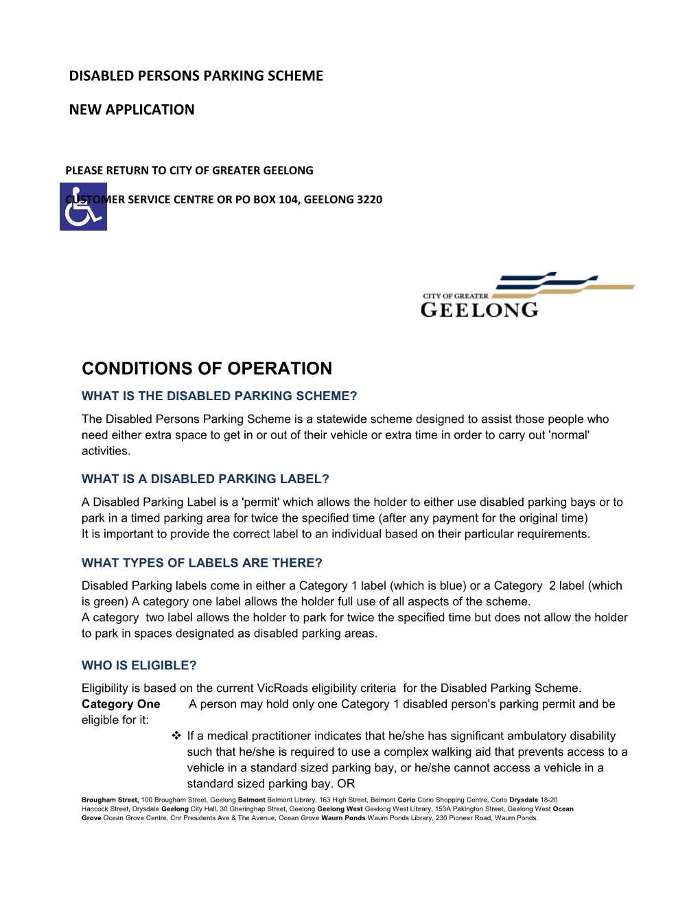 Disabled Parking Permit Application 1