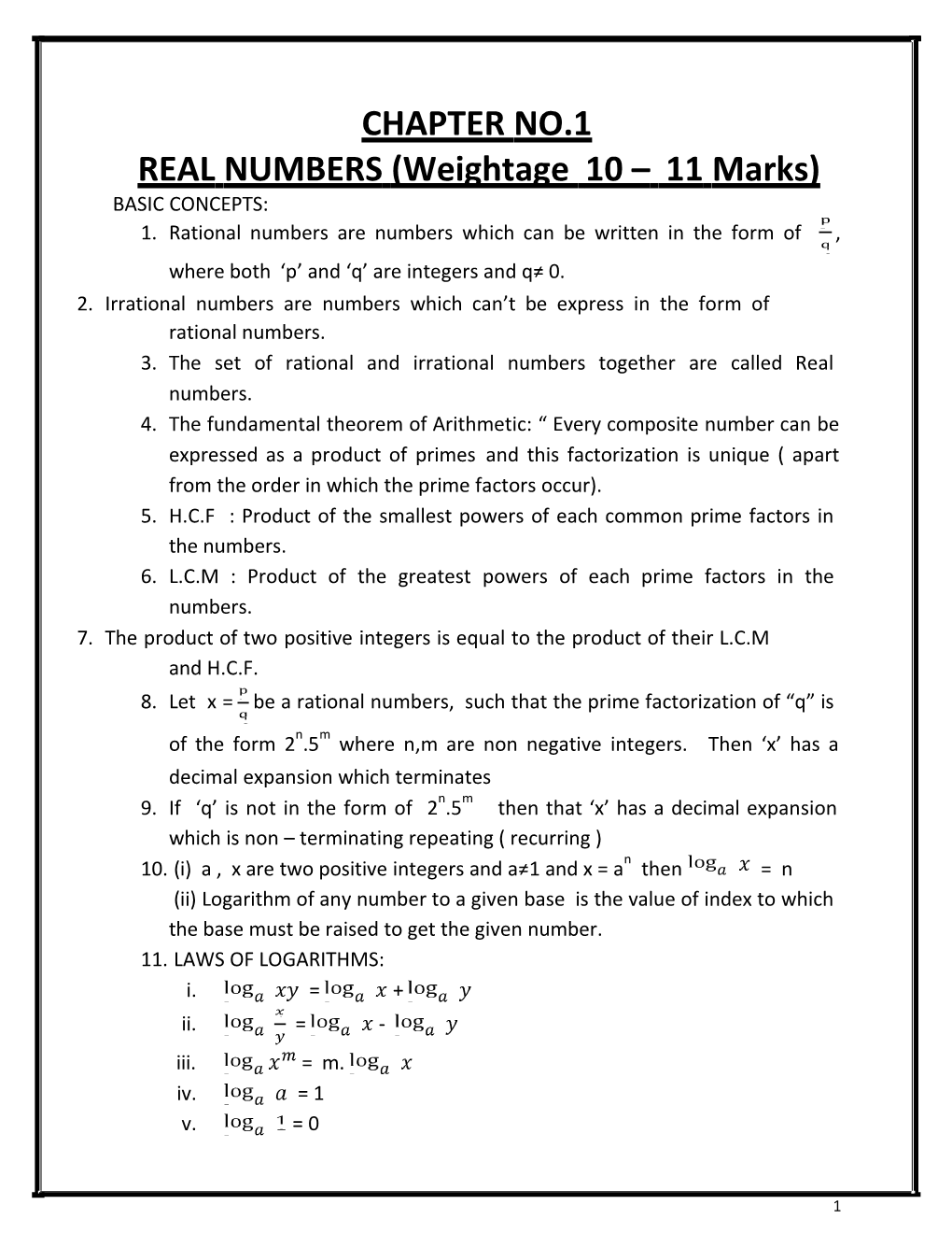 3.The Set of Rational and Irrational Numbers Together Are Called Realnumbers