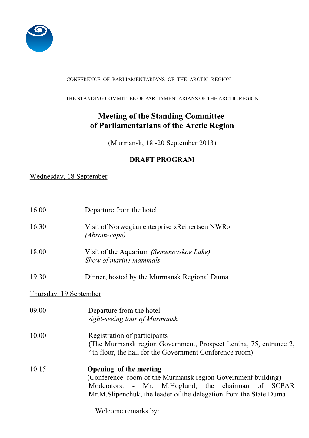 Conference of Parliamentarians of the Arctic Region