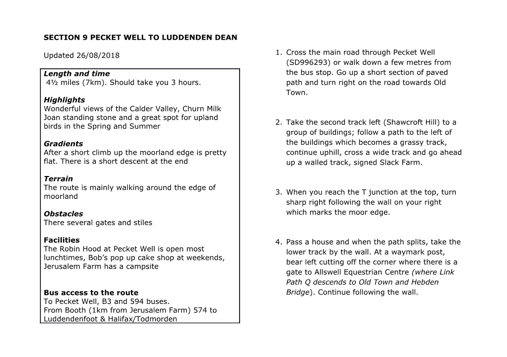 Section9pecket Well to Luddendendean