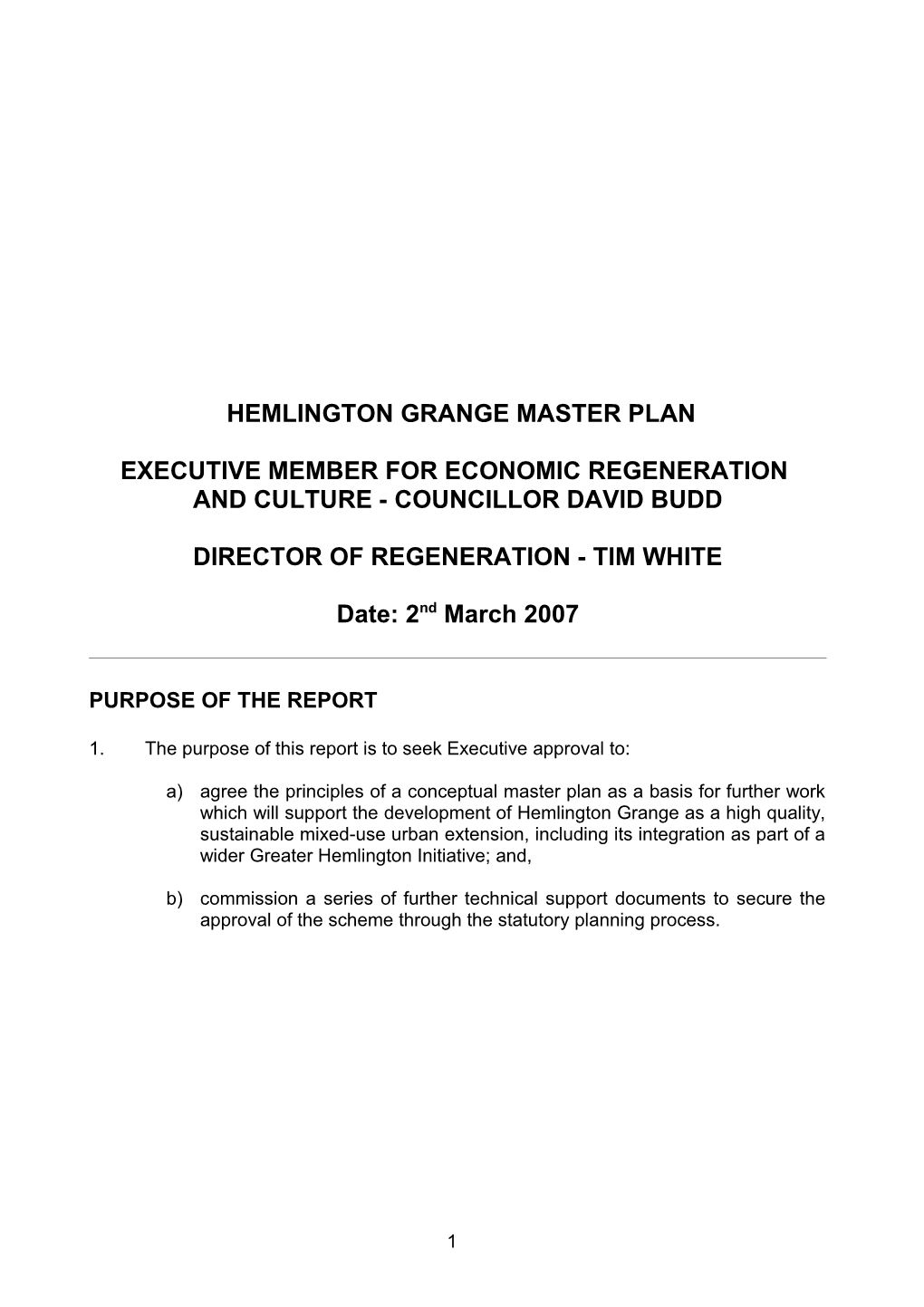 Hemlington Grange Master Plan