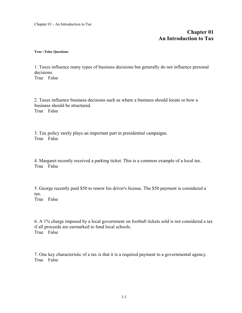 Chapter 01 an Introduction to Tax