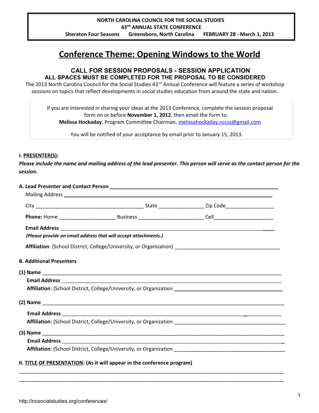 Conference Theme: Opening Windows to the World