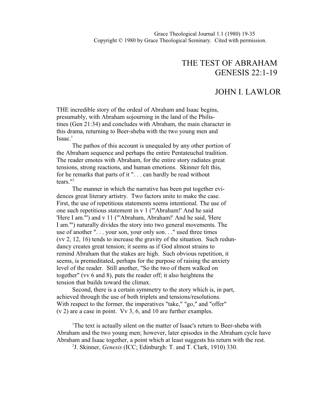 The Test of Abraham