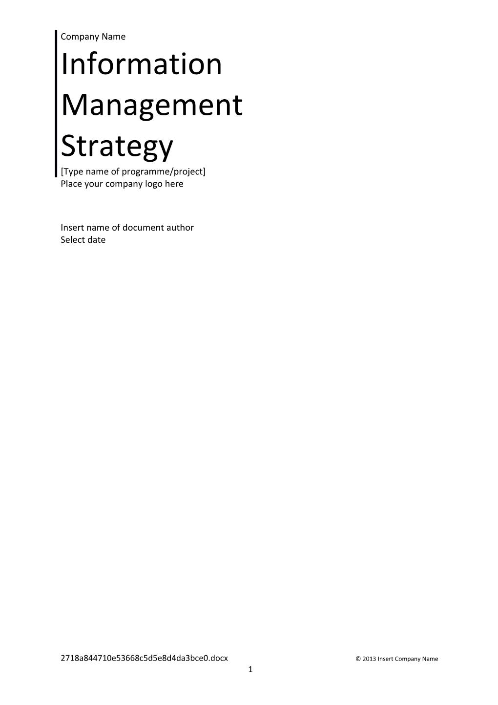 Information Management Strategy