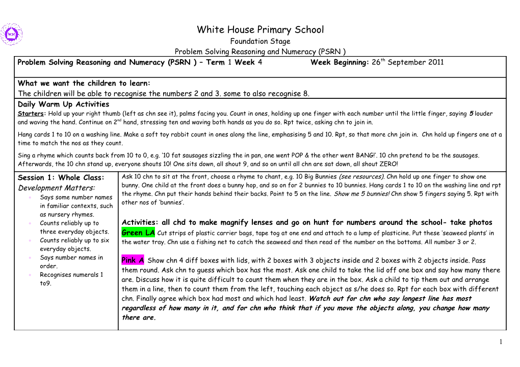 Problem Solving Reasoning and Numeracy (PSRN ) s1