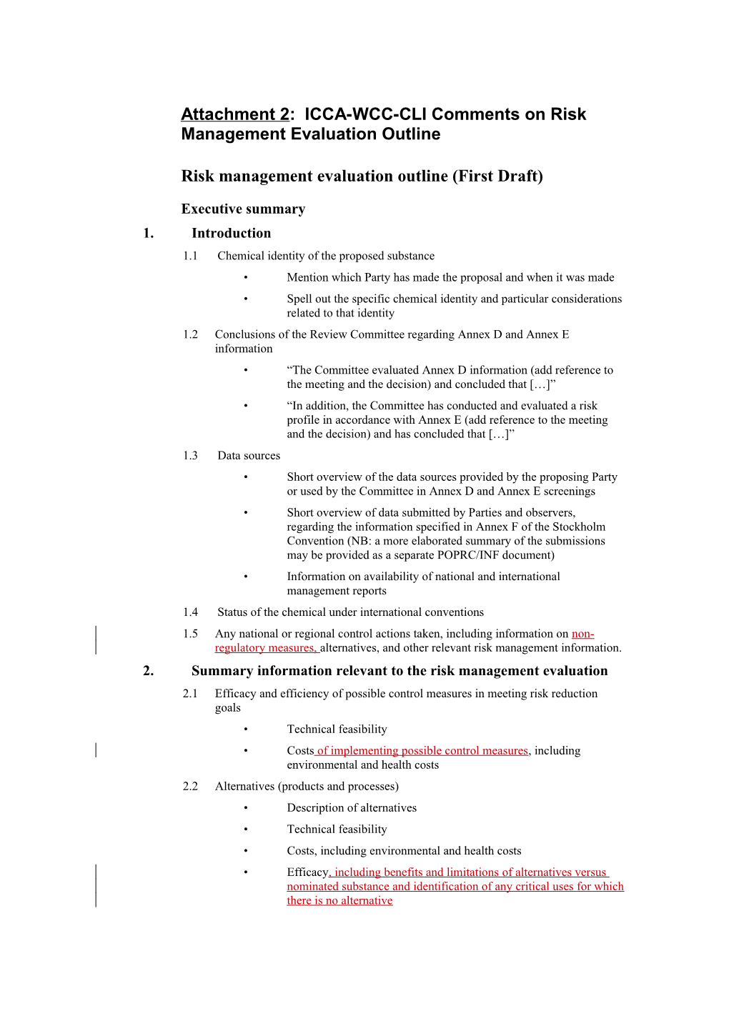 Risk Management Evaluation Outline