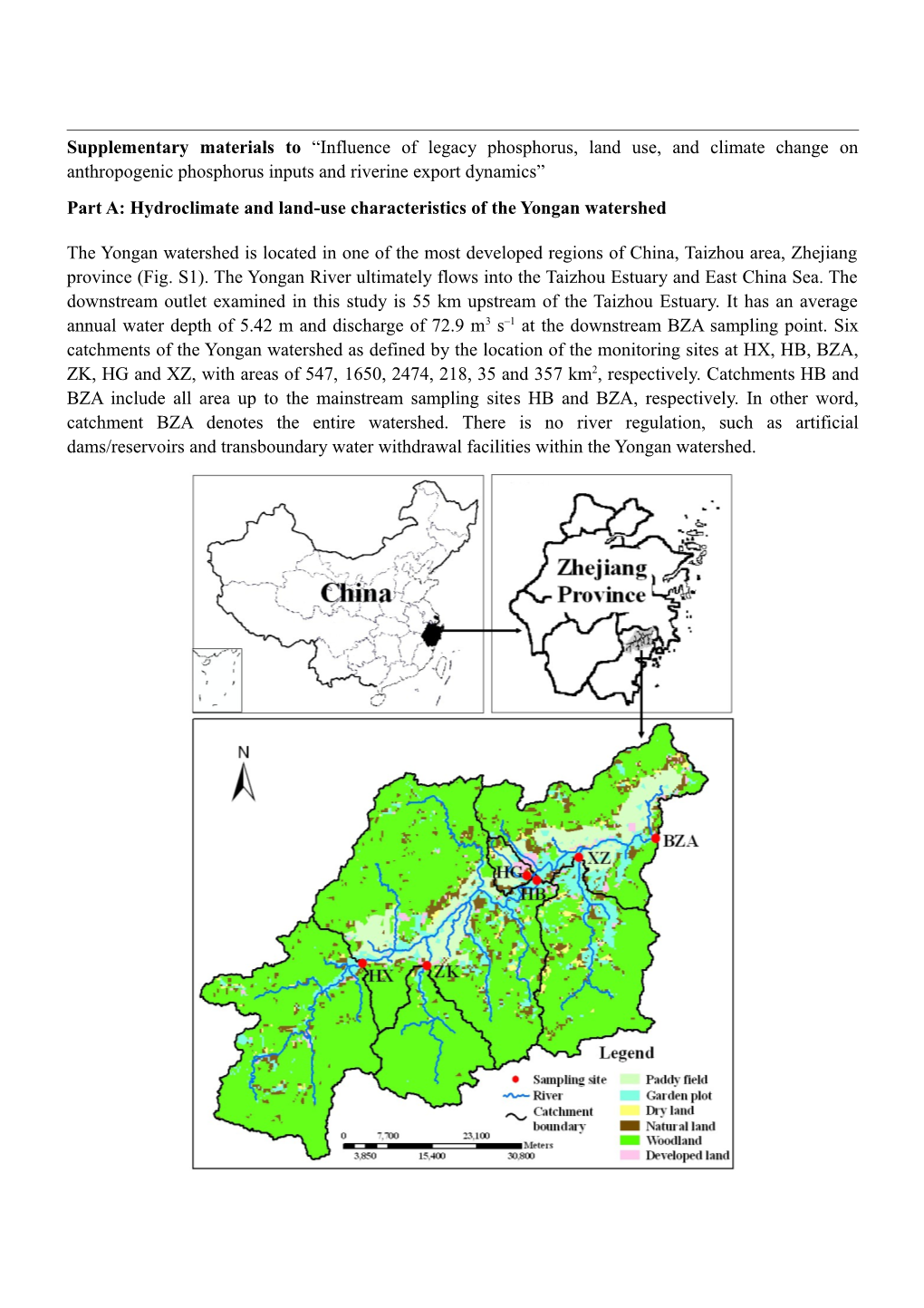 Part A: Hydroclimate and Land-Use Characteristics of the Yongan Watershed