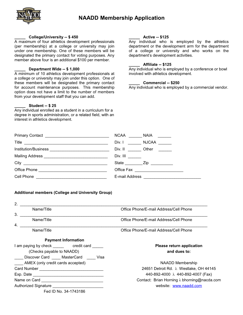 NACMA Membership Application