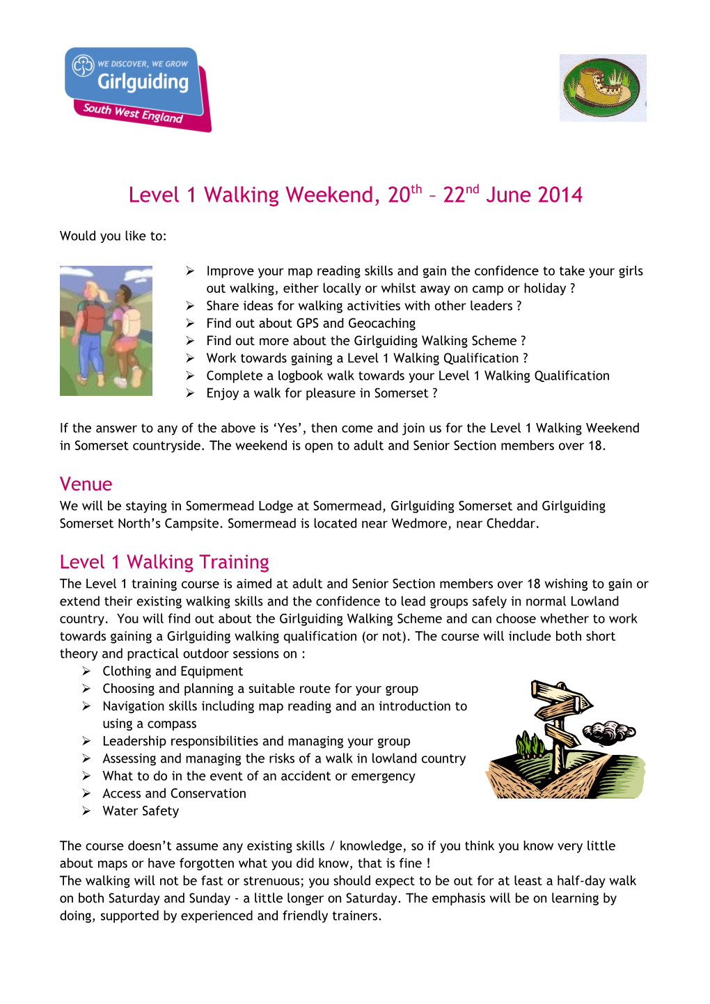 Level 1 Walking Weekend, 20Th 22Nd June 2014