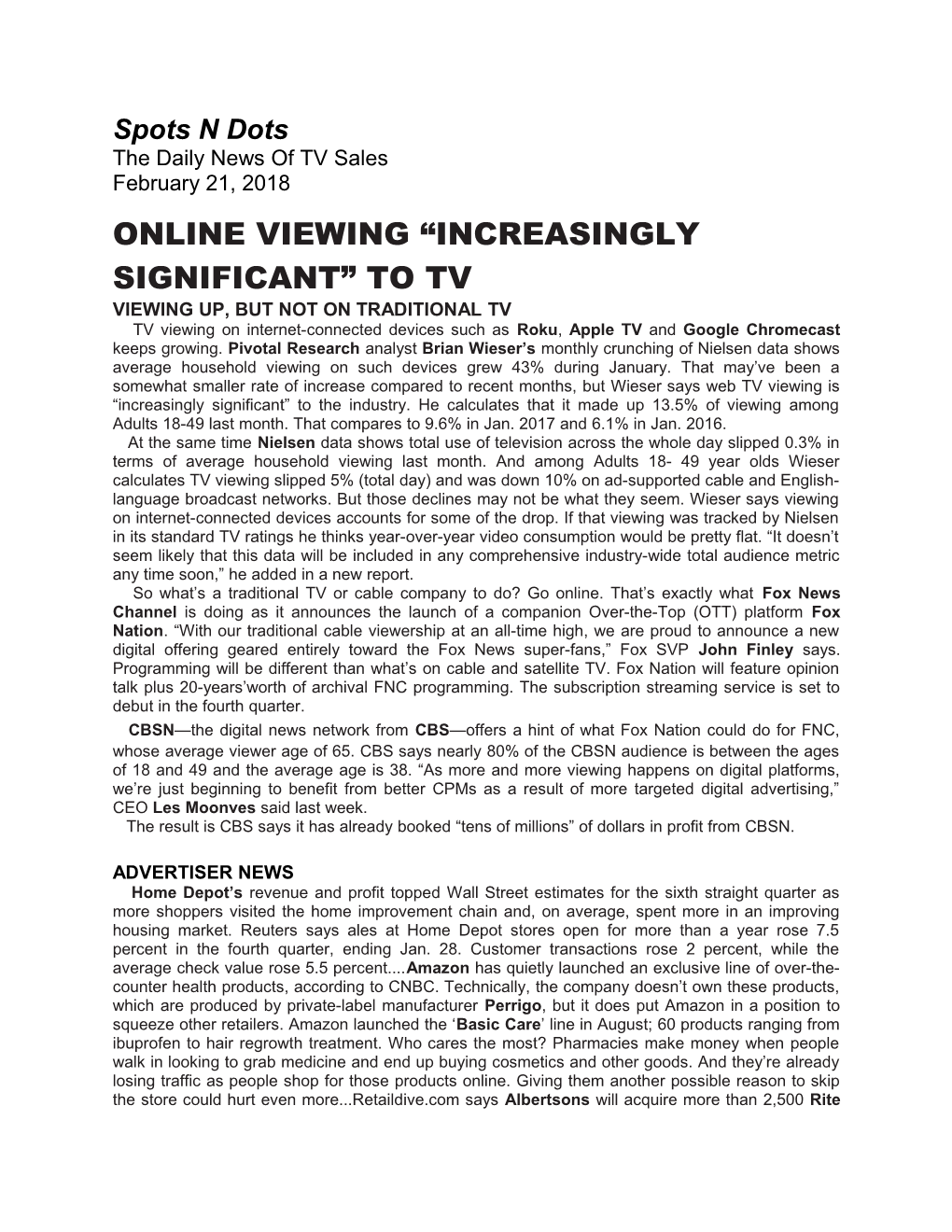 Online Viewing Increasingly Significant to Tv