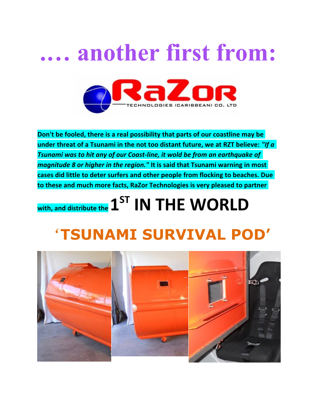 Tsunami Survival Pod