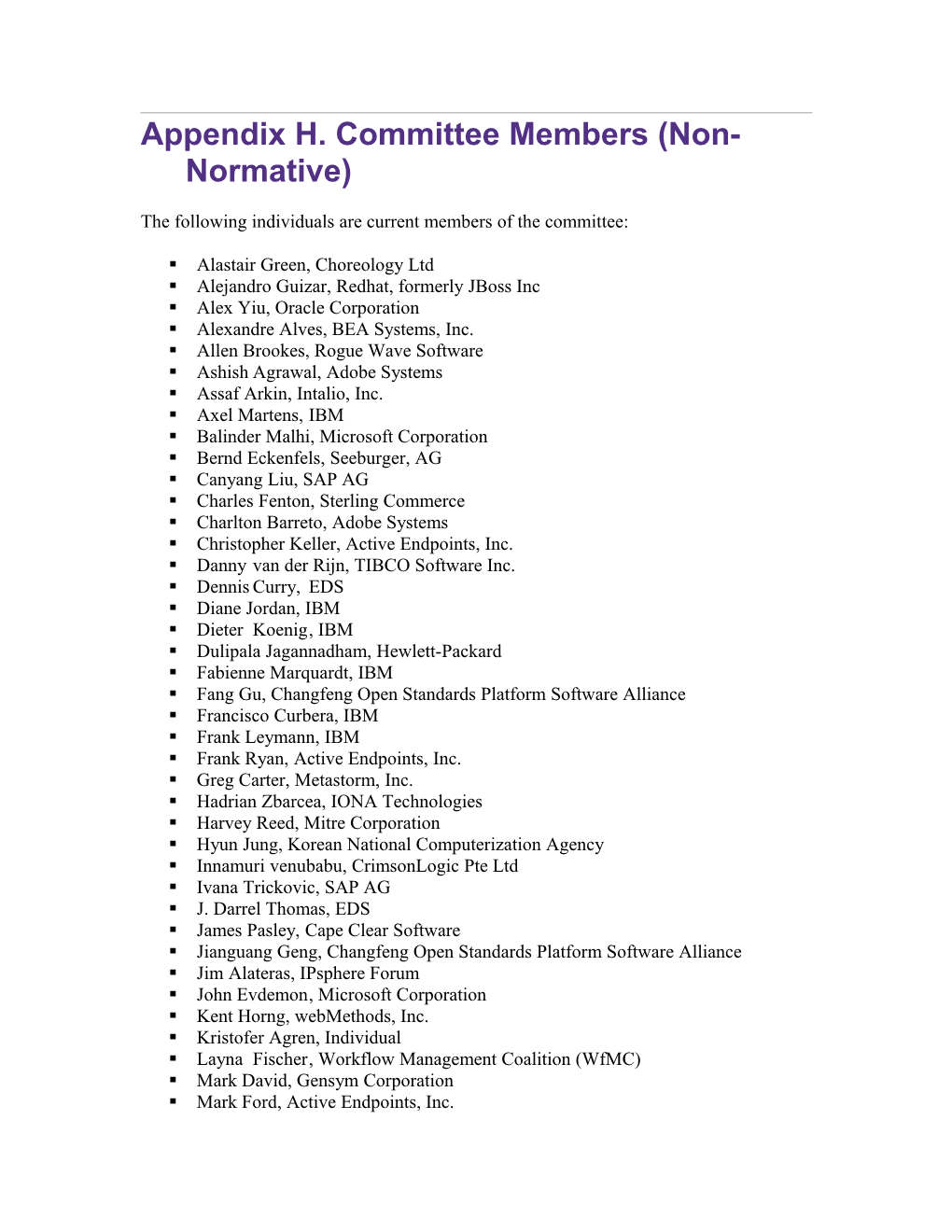Appendix H. Committee Members (Non-Normative)