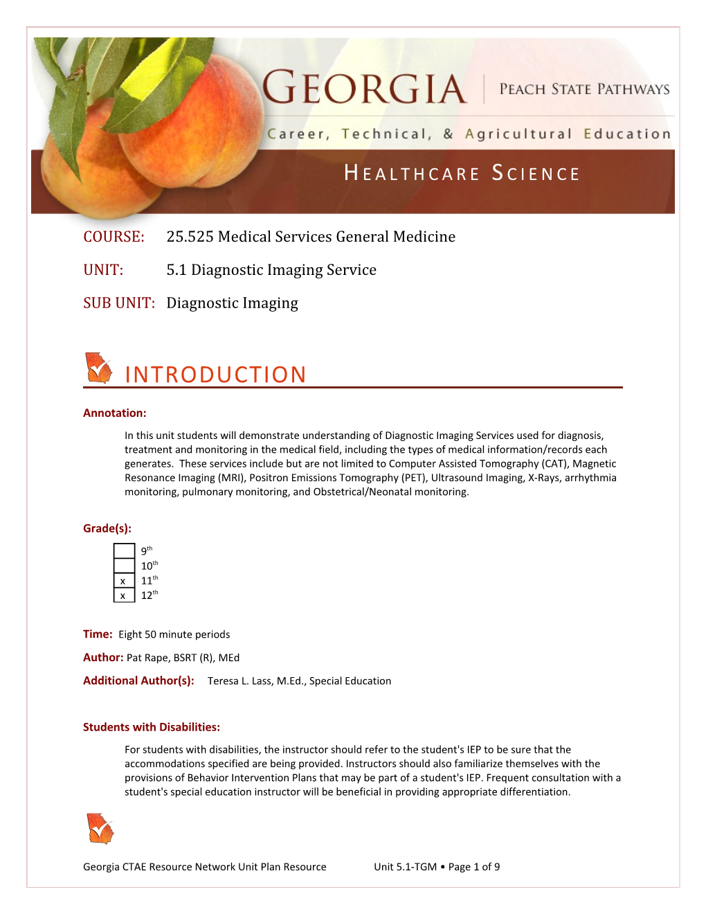 COURSE: 25.525 Medical Services General Medicine