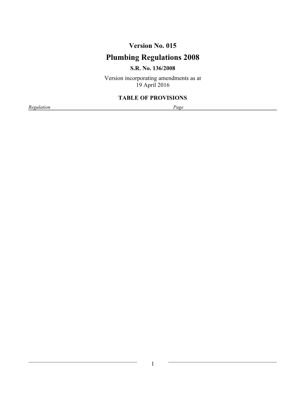 Plumbing Regulations 2008