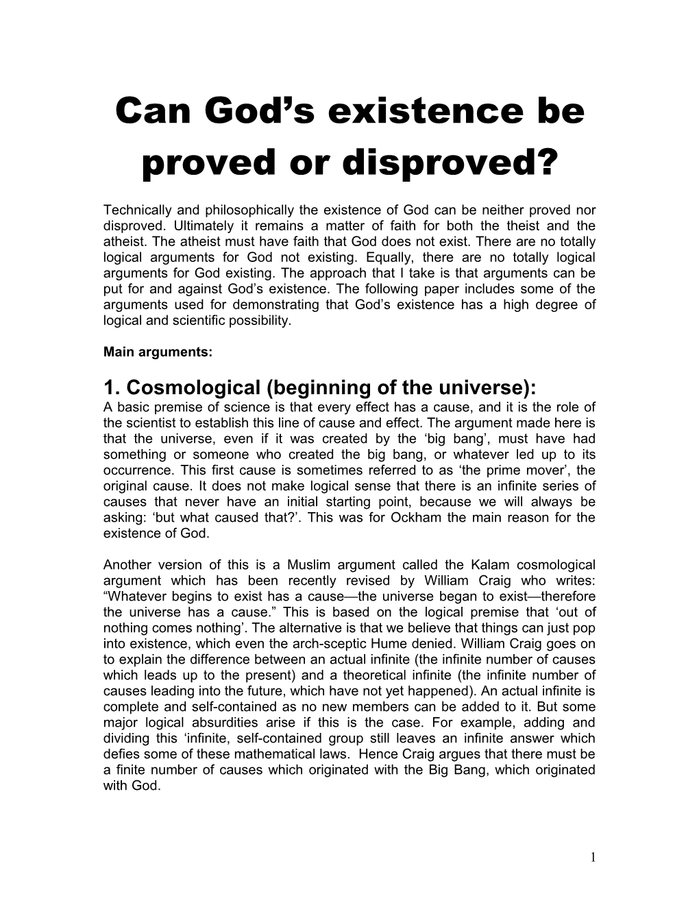 Can God S Existence Beproved Or Disproved?